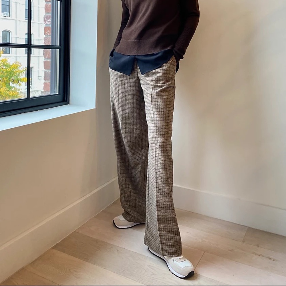 Aritzia Orsay Wool Pants in Rust/ Black Houndtooth (NWT)